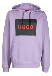 HUGO logo-print cotton hoodie - Viola