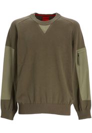 HUGO colour-block round-neck sweater - Verde