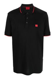 HUGO logo-patch cotton polo shirt - Nero