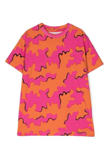 HUGO KIDS T-shirt con stampa camouflage - Rosa