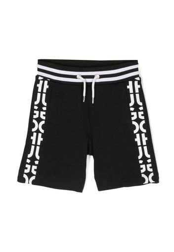 HUGO KIDS logo-print track shorts - Nero