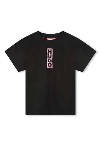 HUGO KIDS logo-print cotton T-Shirt - Nero
