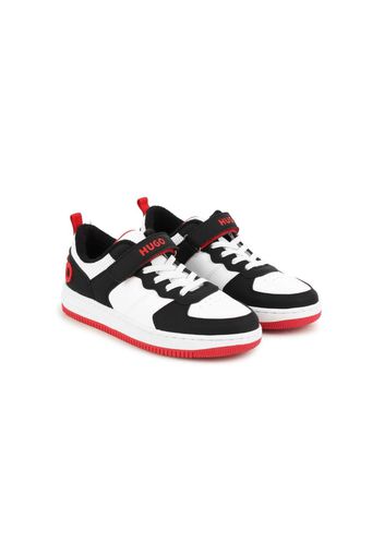 HUGO KIDS logo-patch lace-up sneakers - Bianco