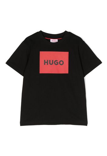 HUGO KIDS logo-print cotton T-shirt - Nero