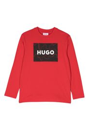 HUGO KIDS T-shirt a maniche lunghe con stampa - Rosso