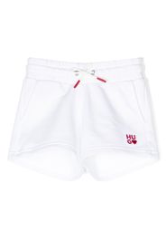 HUGO KIDS embroidered-logo cotton shorts - Bianco