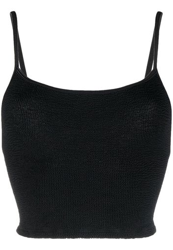 Hunza G crinkled-detail cropped top - Nero