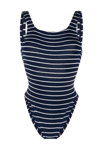 Hunza G striped square-neck swimsuit - Blu