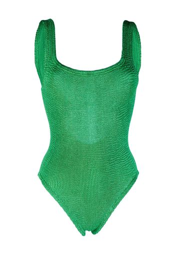 Hunza G square-neck crinkle swimsuit - Verde