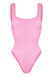 Hunza G ruched scoop-back swimsuit - Rosa