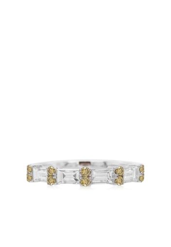 HYT Jewelry Anello a fascia in oro bianco 18kt con diamanti - Argento