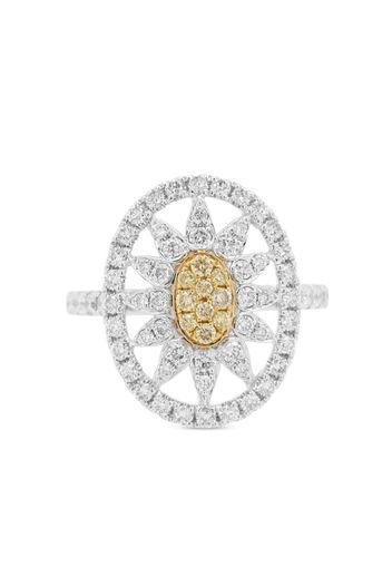 HYT Jewelry Anello in oro giallo 18kt con diamanti e platino - Argento