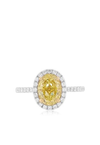 HYT Jewelry Anello in oro bianco e giallo 18kt con diamanti - Argento