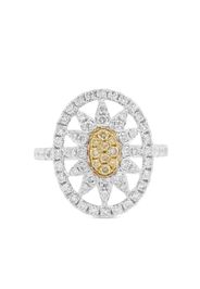 HYT Jewelry Anello in oro giallo 18kt con diamanti e platino - Argento