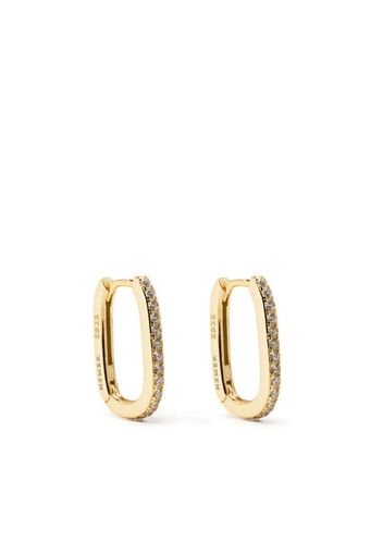 Hzmer Jewelry gold-plated pavé crystal hoop earrings - Oro