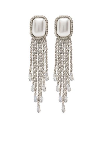 Hzmer Jewelry crystal-embellished silver drop earrings - Argento