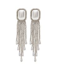 Hzmer Jewelry crystal-embellished silver drop earrings - Argento