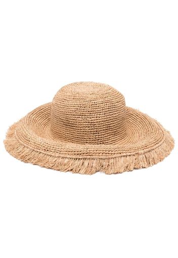 IBELIV Mirana fringed-edge straw hat - Toni neutri