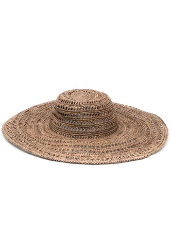 IBELIV raffia woven sun hat - Marrone