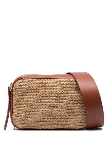 IBELIV Alefa raffia-design crossbody bag - Marrone