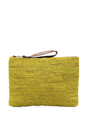 IBELIV Ampy woven-raffia makeup bag - Giallo