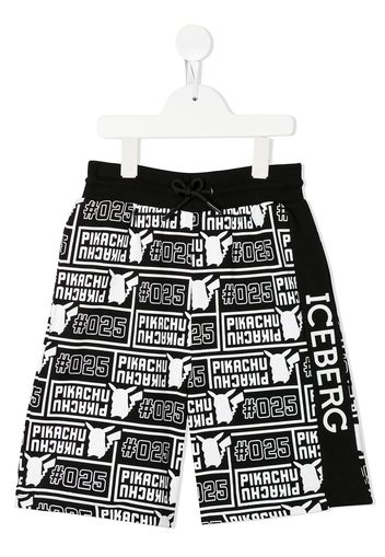 Iceberg Kids Shorts con stampa - Nero