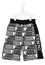 Iceberg Kids Shorts con stampa - Nero