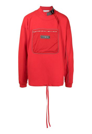 Iceberg logo-patch cotton sweatshirt - Rosso