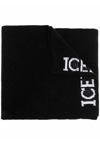 Iceberg logo print scarf - Nero