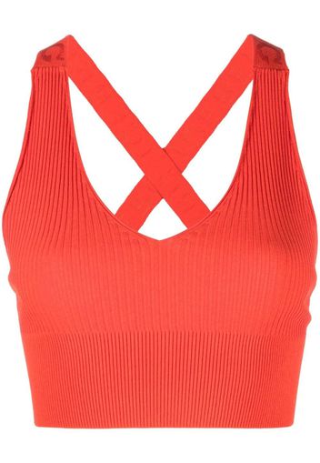 Iceberg sleeveless ribbed-knit cropped top - Rosso