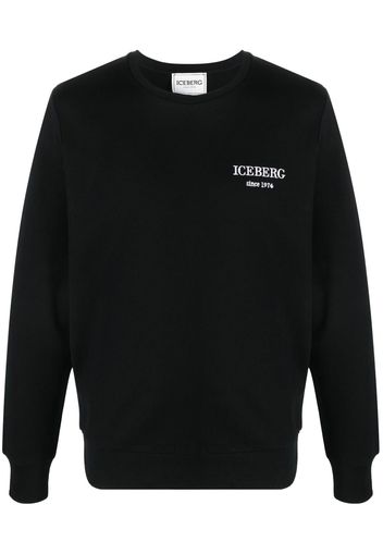 Iceberg logo-embroidered cotton sweatshirt - Nero