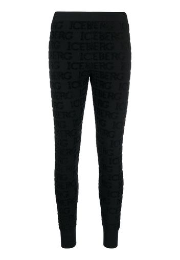 Iceberg logo-appliqué tonal-design leggings - Nero