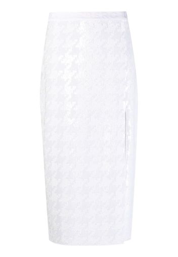 Iceberg sequin-embellished houndstooth skirt - Bianco