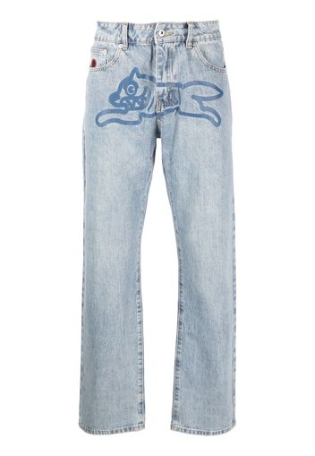 ICECREAM graphic-print stonewashed jeans - Blu