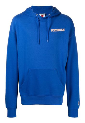 ICECREAM logo-print long-sleeve hoodie - Blu