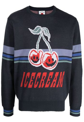 ICECREAM logo-print knitted sweatshirt - Blu