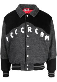 ICECREAM logo-embroidered varsity jacket - Grigio
