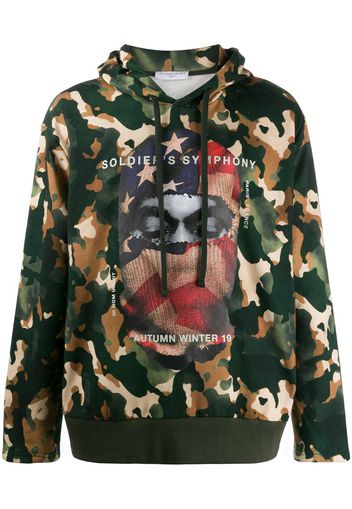 balaclava print camouflage hoodie