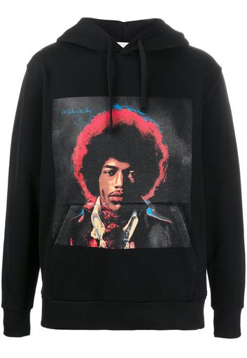 Hendrix print drawstring hoodie