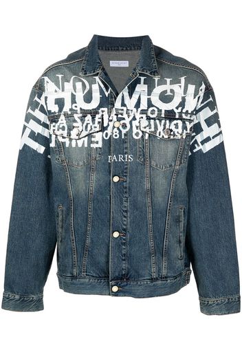 logo print denim jacket