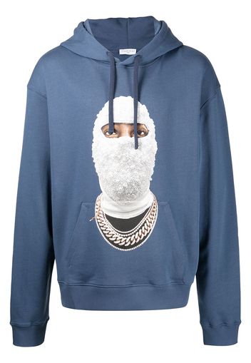 Ih Nom Uh Nit Gold Face print hoodie - Blu