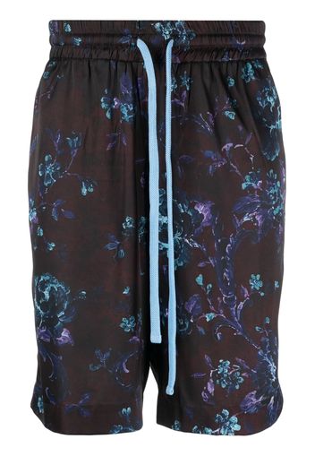 Ih Nom Uh Nit floral-print running shorts - Nero