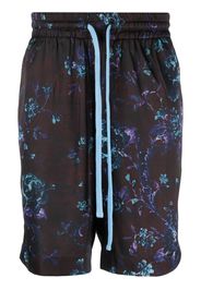 Ih Nom Uh Nit floral-print running shorts - Nero