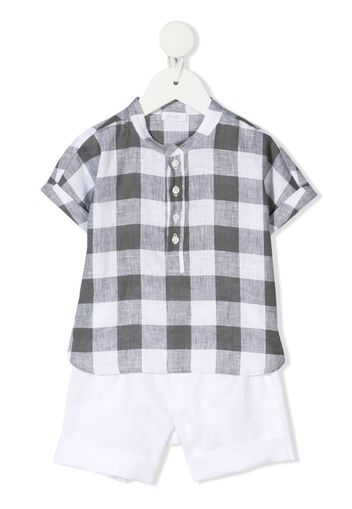 Il Gufo checked shirt and short set - Bianco