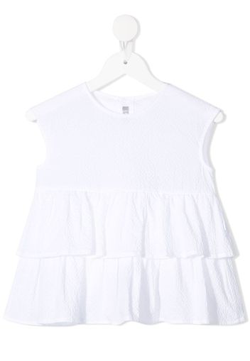 Il Gufo ruffle-trim sleeveless blouse - Bianco