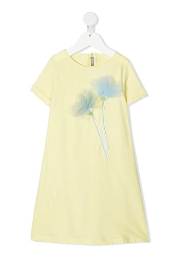 Il Gufo floral-appliquéd dress - Giallo