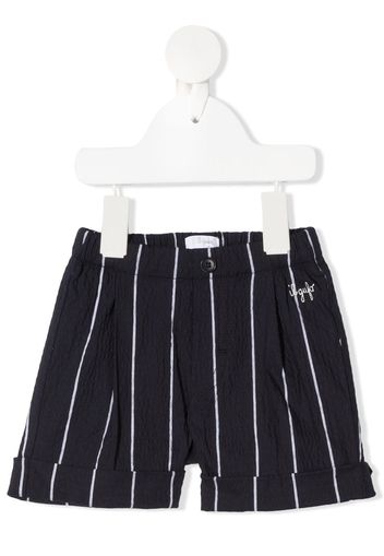 Il Gufo embroidered-logo pinstripe shorts - Blu