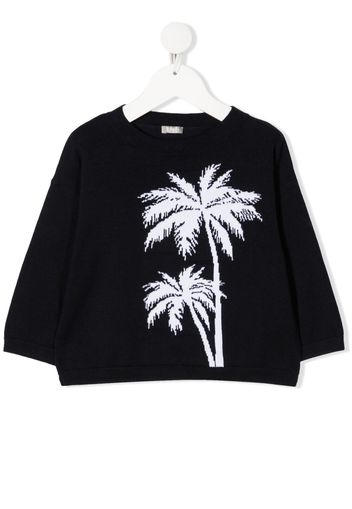 Il Gufo palm tree-print sweatshirt - Blu