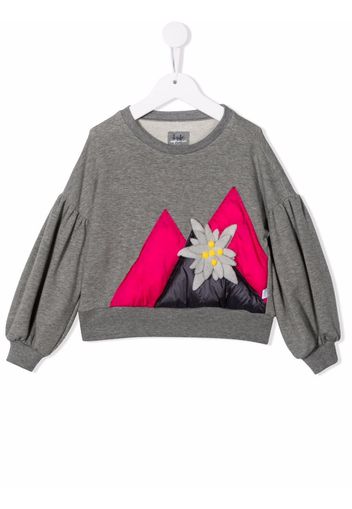 Il Gufo faux-flower detail sweatshirt - Grigio