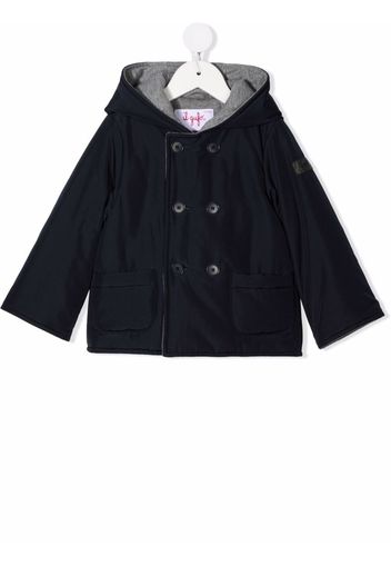 Il Gufo double-breasted hooded jacket - Blu